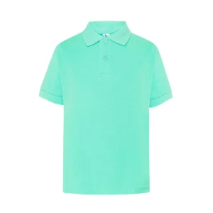 Polo infantil JHK PKID210 en verde menta, vista frontal