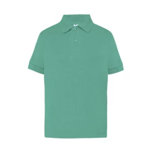 Polo infantil JHK PKID210 en verde musgo, vista frontal