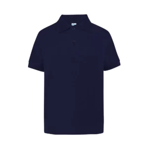 Polo infantil JHK PKID210 en azul marino, vista frontal
