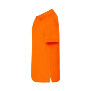 Polo infantil JHK PKID210 en naranja, vista lateral