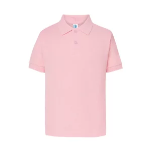 Polo infantil JHK PKID210 en rosa, vista frontal