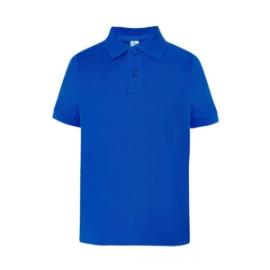 Polo infantil JHK PKID210 en azul royal, vista frontal