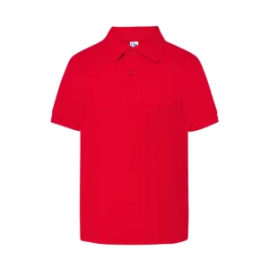 Polo infantil JHK PKID210 en rojo, vista frontal