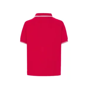 Polo infantil JHK PKID210 en rojo y blanco, vista trasera