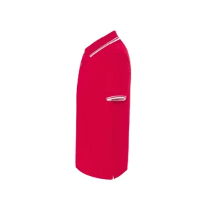 Polo infantil JHK PKID210 en rojo y blanco, vista lateral