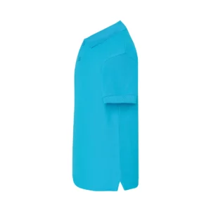 Polo infantil JHK PKID210 en turquesa, vista lateral
