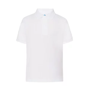 Polo infantil JHK PKID210 en blanco, vista frontal