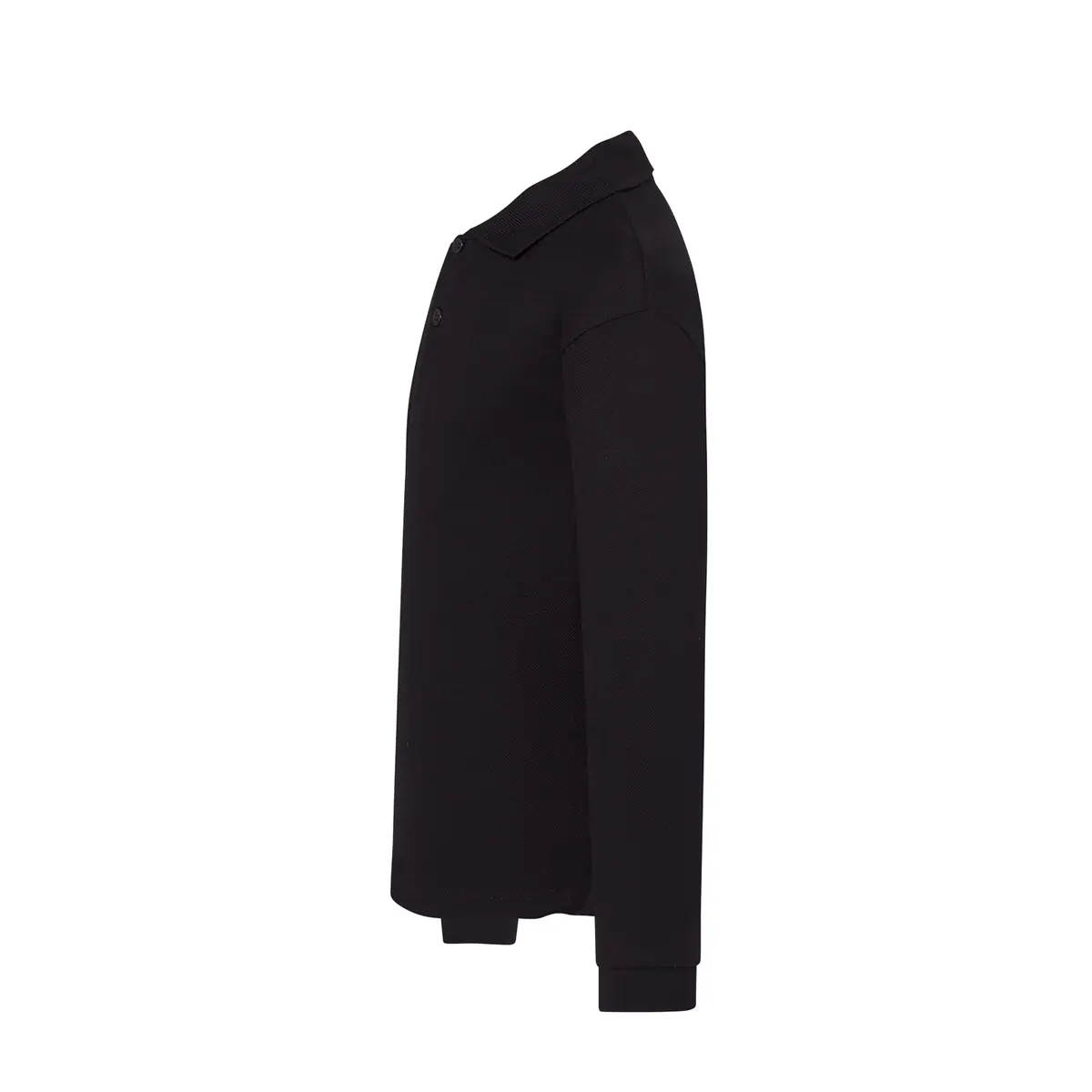 Polo piqué infantil manga larga JHK PKID210LS 3 Polo infantil JHK PKID210LS en negro de manga larga, vista lateral