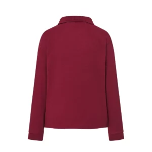 Polo infantil JHK PKID210LS en burdeos de manga larga, vista trasera