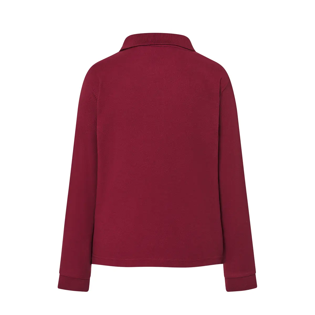 Polo piqué infantil manga larga JHK PKID210LS 7 Polo infantil JHK PKID210LS en burdeos de manga larga, vista trasera