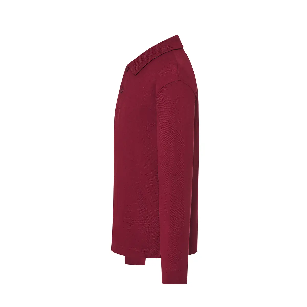 Polo piqué infantil manga larga JHK PKID210LS 6 Polo infantil JHK PKID210LS en burdeos de manga larga, vista lateral