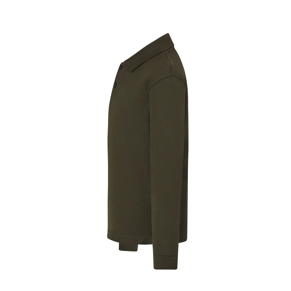 Polo piqué infantil manga larga JHK PKID210LS 9 Polo infantil JHK PKID210LS en verde bosque de manga larga, vista lateral