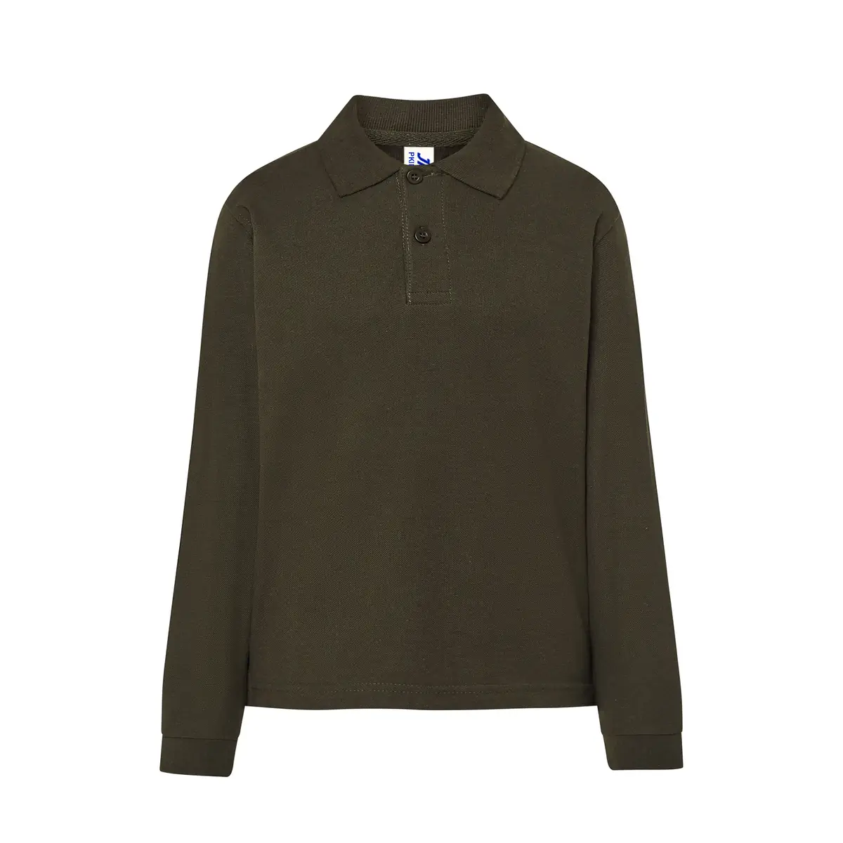 Polo piqué infantil manga larga JHK PKID210LS 8 Polo infantil JHK PKID210LS en verde bosque de manga larga, vista frontal