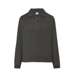 Polo infantil JHK PKID210LS en grafito de manga larga, vista frontal