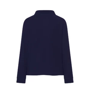 Polo infantil JHK PKID210LS en azul marino de manga larga, vista trasera