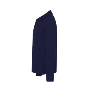 Polo infantil JHK PKID210LS en azul marino de manga larga, vista lateral