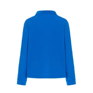 Polo infantil JHK PKID210LS en azul royal de manga larga, vista trasera