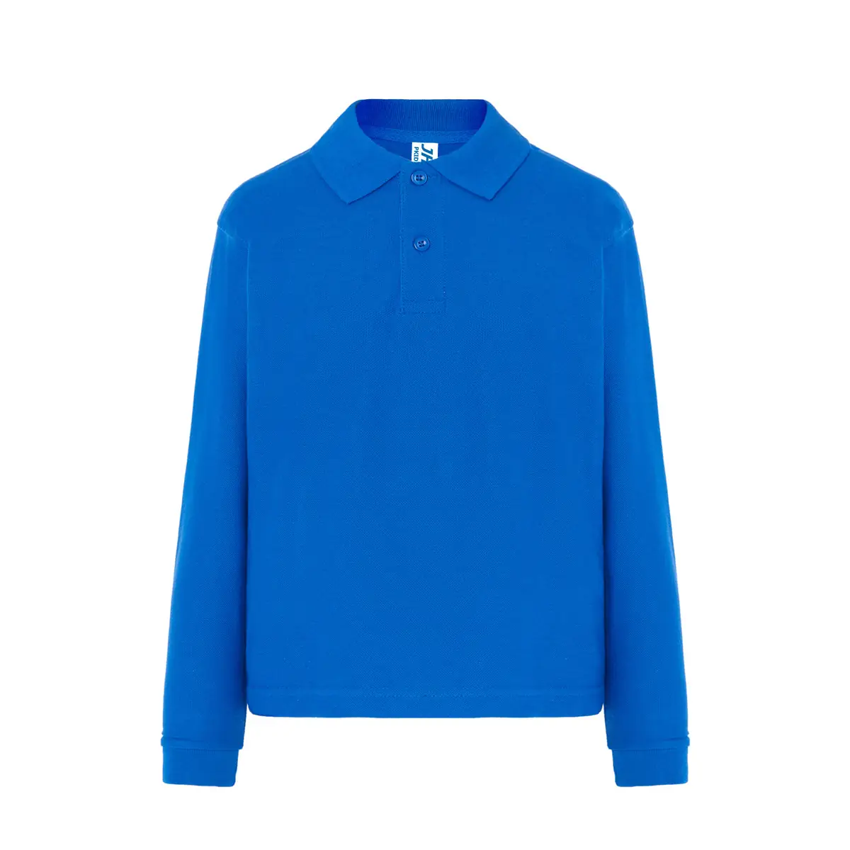 Polo piqué infantil manga larga JHK PKID210LS 17 Polo infantil JHK PKID210LS en azul royal de manga larga, vista frontal