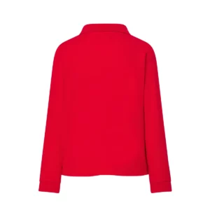 Polo infantil JHK PKID210LS en rojo de manga larga, vista trasera