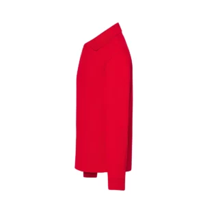 Polo infantil JHK PKID210LS en rojo de manga larga, vista lateral