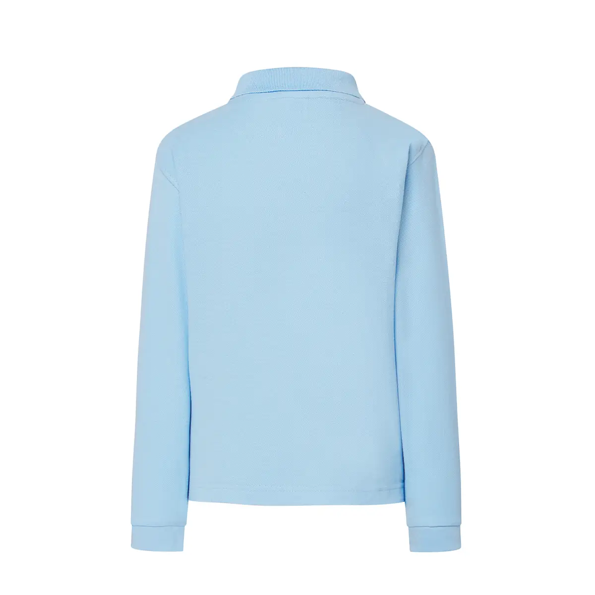 Polo piqué infantil manga larga JHK PKID210LS 25 Polo infantil JHK PKID210LS en azul cielo de manga larga, vista trasera