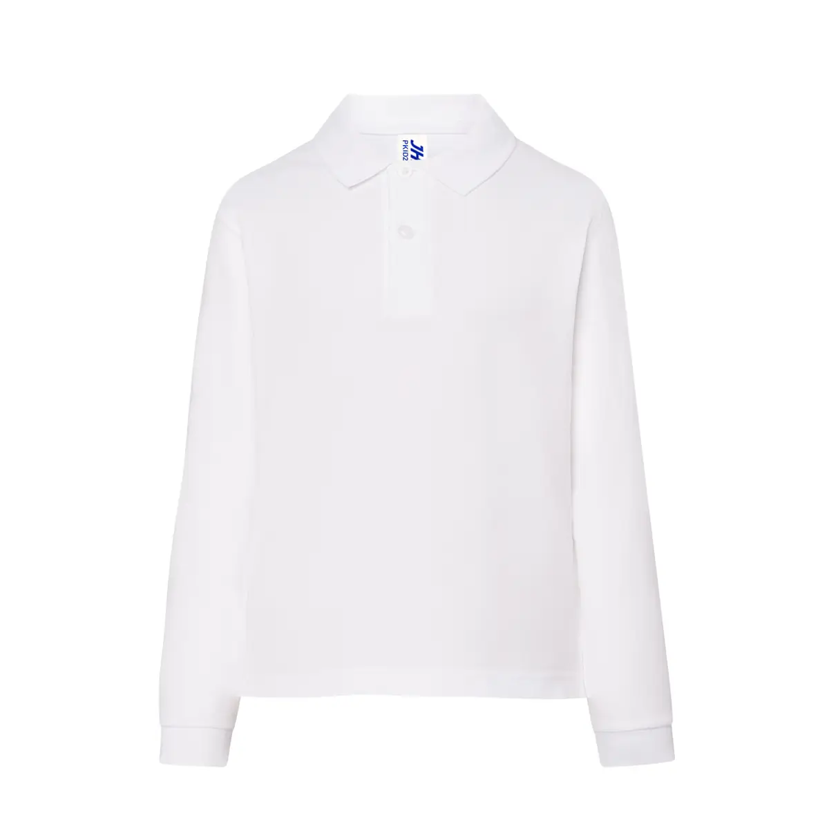 Polo piqué infantil manga larga JHK PKID210LS 26 Polo infantil JHK PKID210LS en blanco de manga larga, vista frontal