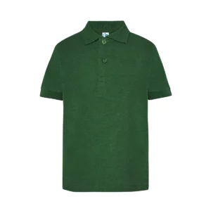 Polo infantil JHK PKID210SCH en verde botella, vista frontal