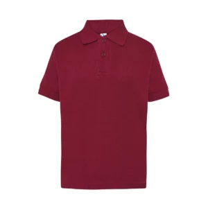 Polo infantil JHK PKID210SCH en burdeos, vista frontal