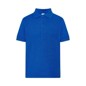 Polo infantil JHK PKID210SCH en azul royal, vista frontal