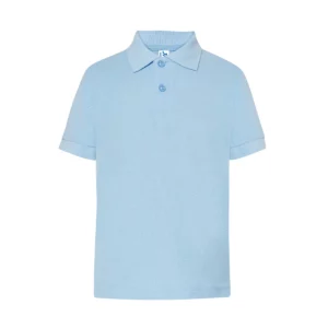 Polo infantil JHK PKID210SCH en azul cielo, vista frontal