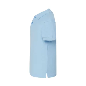 Polo infantil JHK PKID210SCH en azul cielo, vista lateral