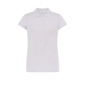 Polo JHK POPL200 en gris jaspeado, vista frontal