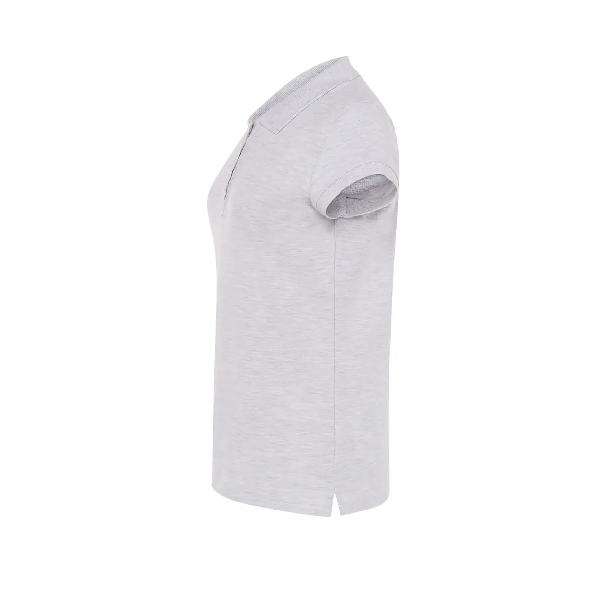 Polo piqué mujer manga corta JHK POPL200 6 Polo JHK POPL200 en gris jaspeado, vista lateral
