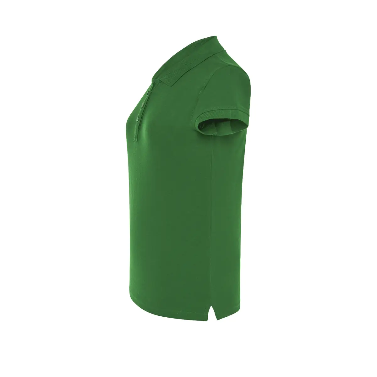 Polo piqué mujer manga corta JHK POPL200 9 Polo JHK POPL200 en verde botella, vista lateral