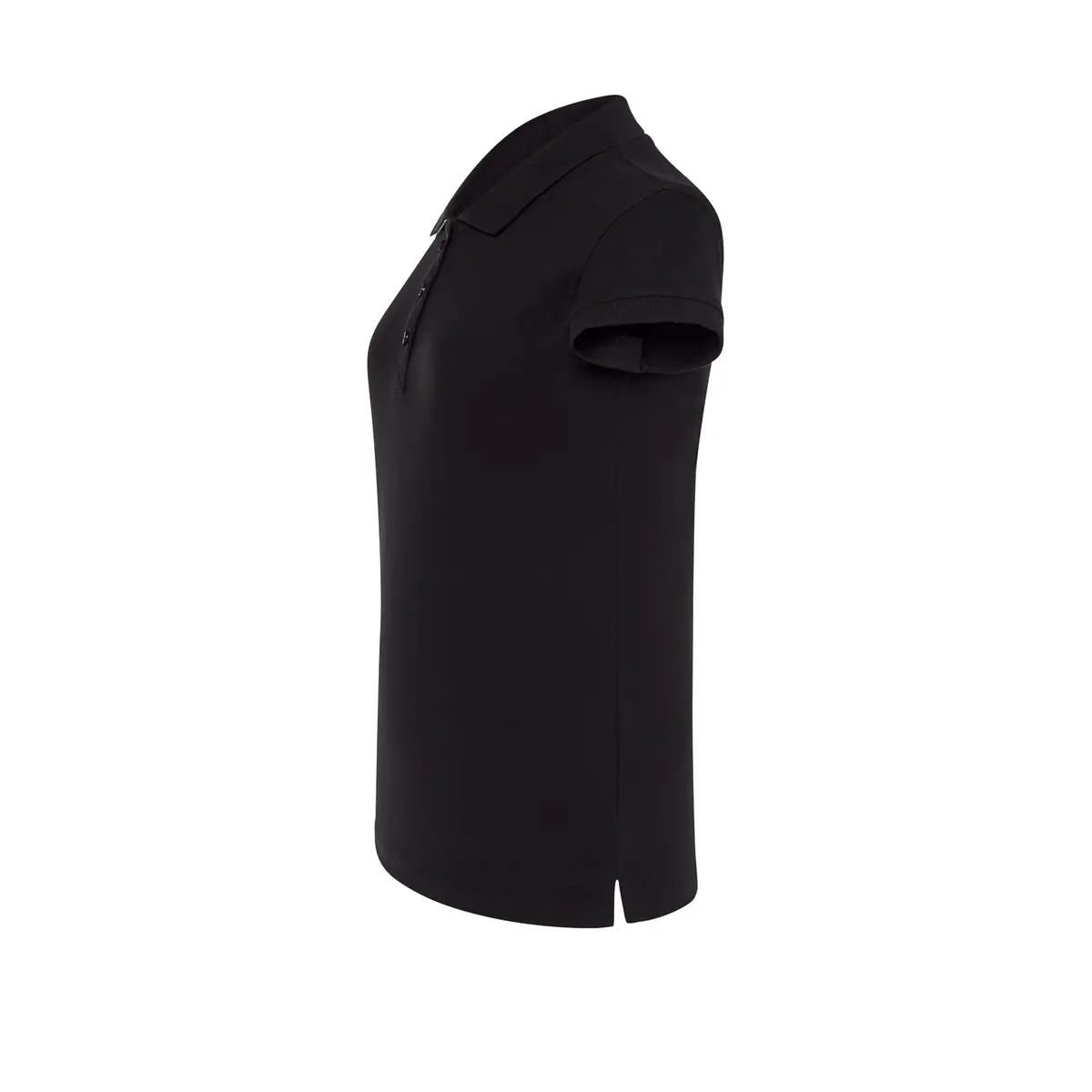 Polo piqué mujer manga corta JHK POPL200 12 Polo JHK POPL200 en negro, vista lateral