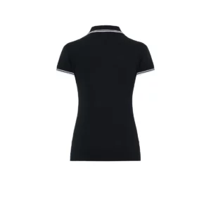 Polo JHK POPL200 en negro y blanco, vista trasera