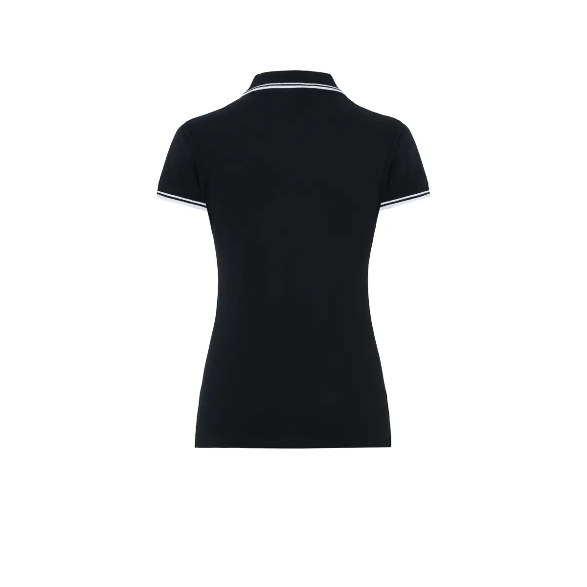 Polo piqué mujer manga corta JHK POPL200 16 Polo JHK POPL200 en negro y blanco, vista trasera