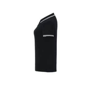 Polo JHK POPL200 en negro y blanco, vista lateral
