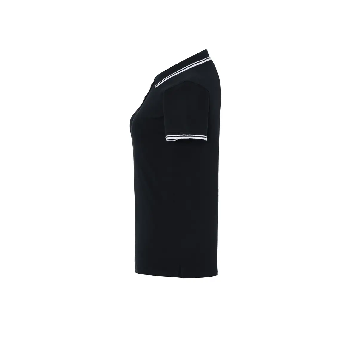 Polo piqué mujer manga corta JHK POPL200 15 Polo JHK POPL200 en negro y blanco, vista lateral