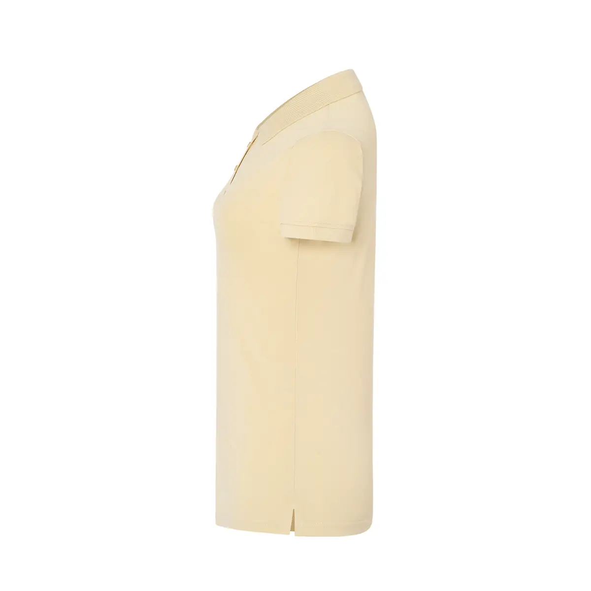 Polo piqué mujer manga corta JHK POPL200 18 Polo JHK POPL200 en crema mantequilla, vista lateral