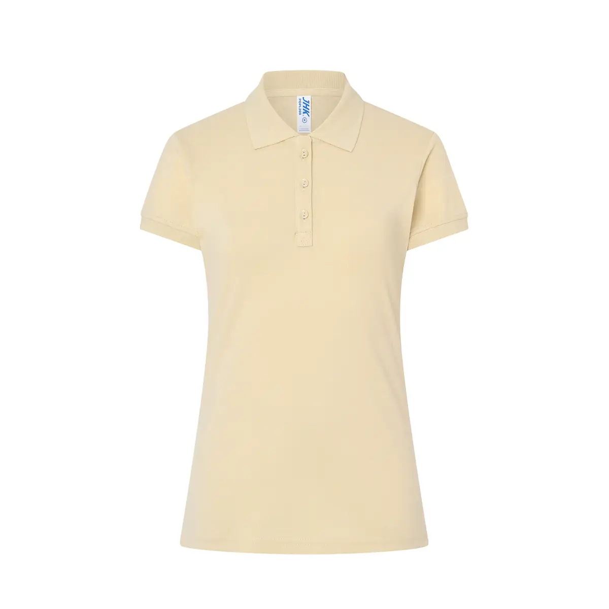 Polo piqué mujer manga corta JHK POPL200 17 Polo JHK POPL200 en crema mantequilla, vista frontal