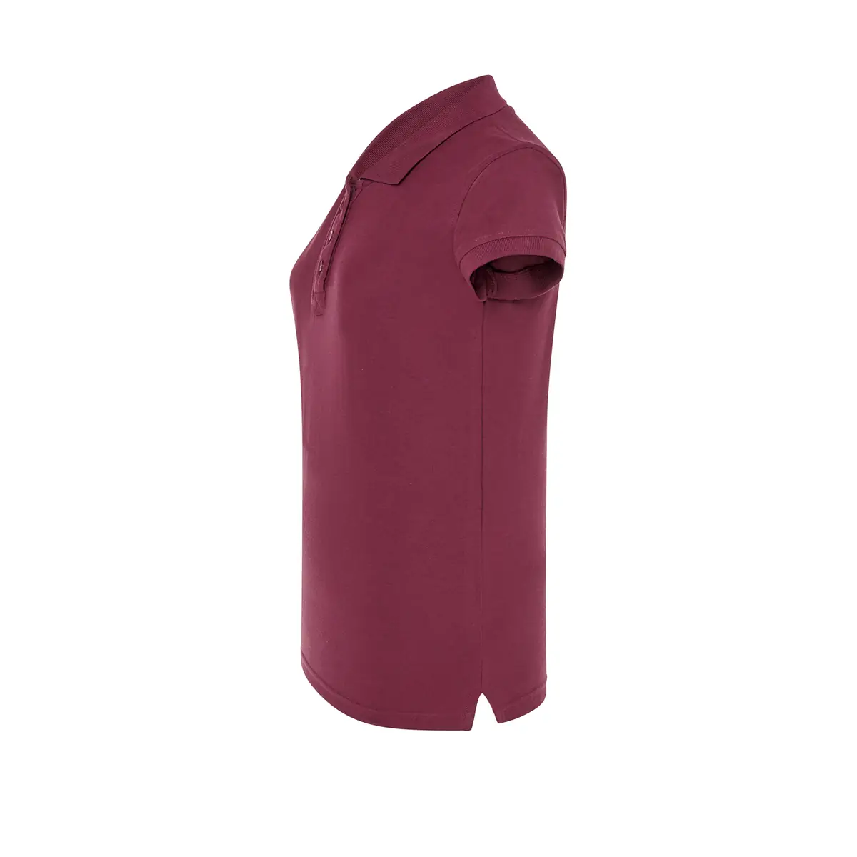Polo piqué mujer manga corta JHK POPL200 21 Polo JHK POPL200 en burdeos, vista lateral