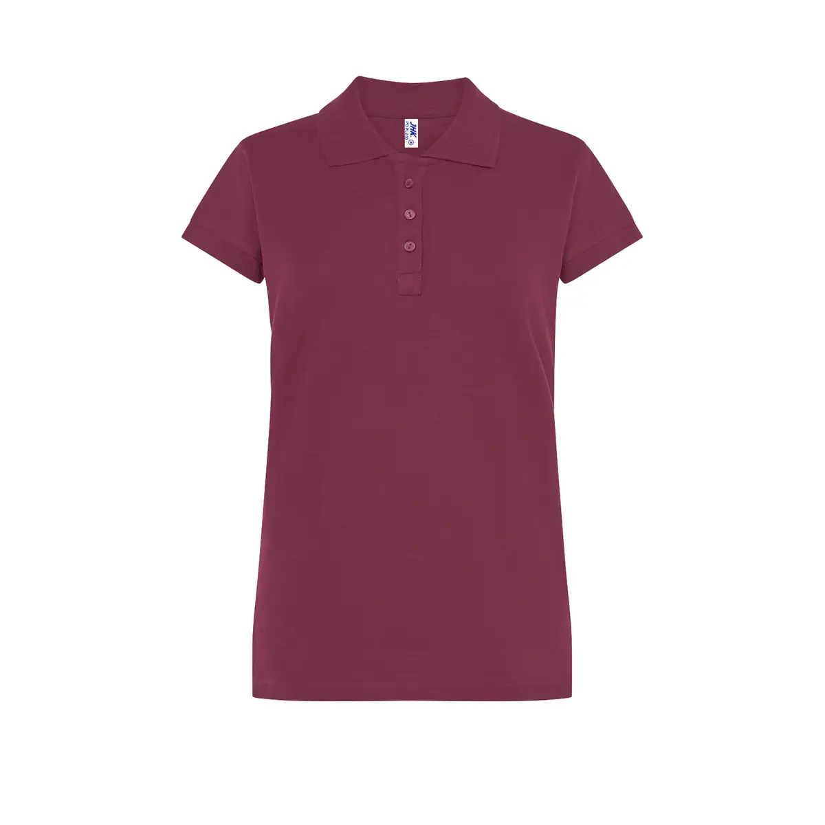 Polo piqué mujer manga corta JHK POPL200 20 Polo JHK POPL200 en burdeos, vista frontal