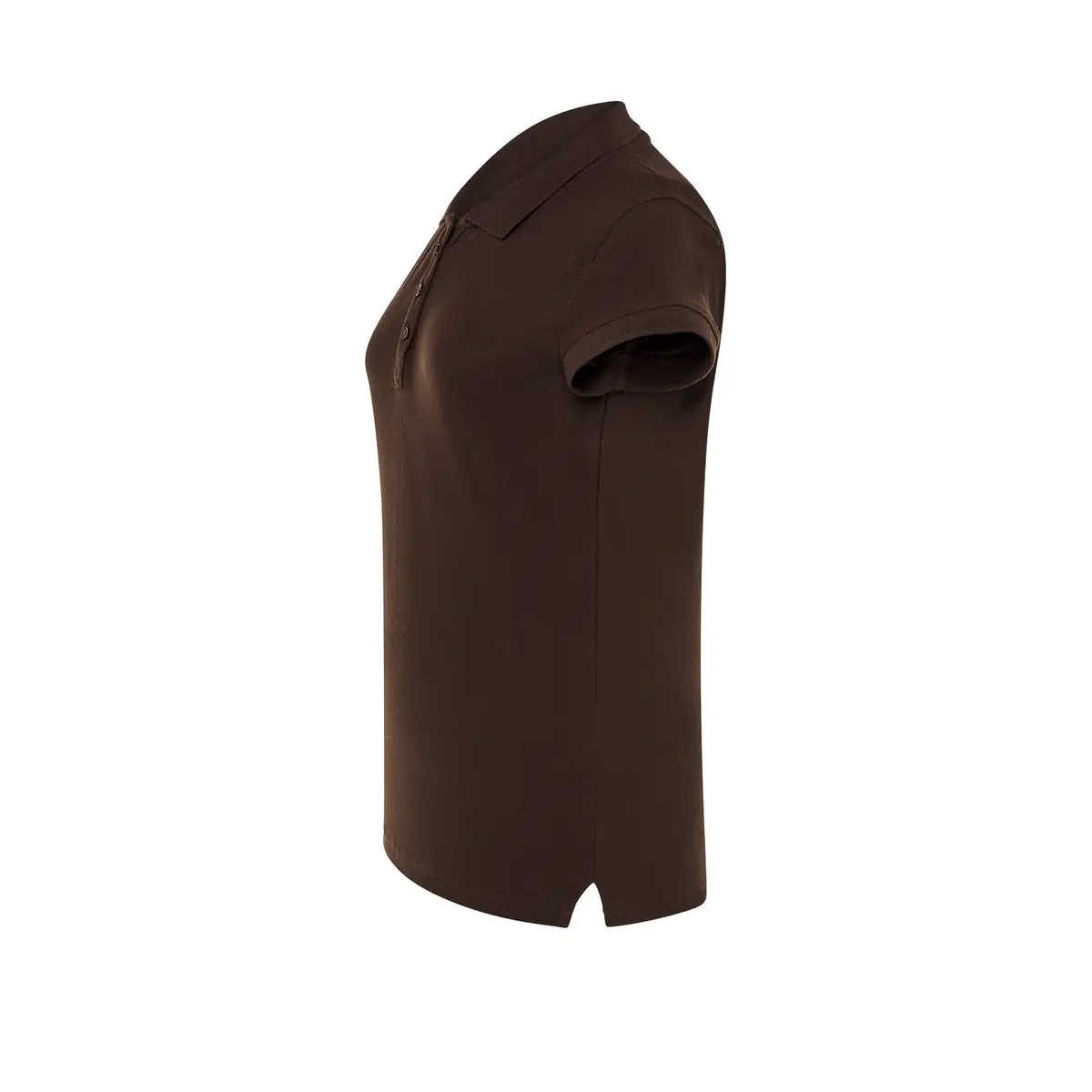 Polo piqué mujer manga corta JHK POPL200 24 Polo JHK POPL200 en chocolate, vista lateral
