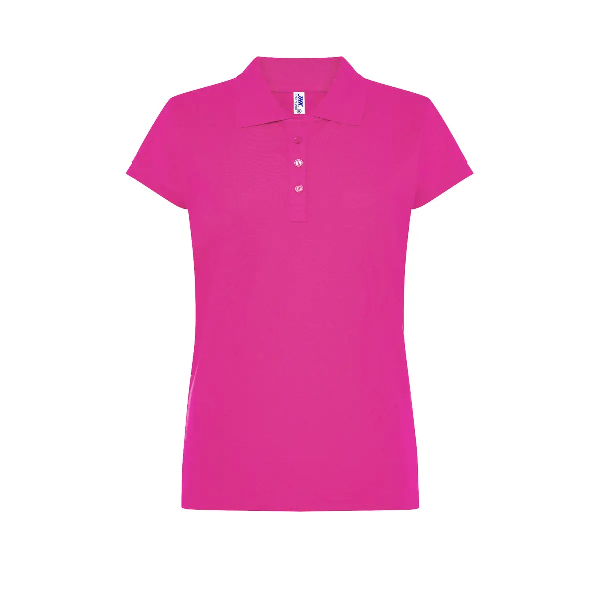 Polo piqué mujer manga corta JHK POPL200 29 Polo JHK POPL200 en fucsia, vista frontal