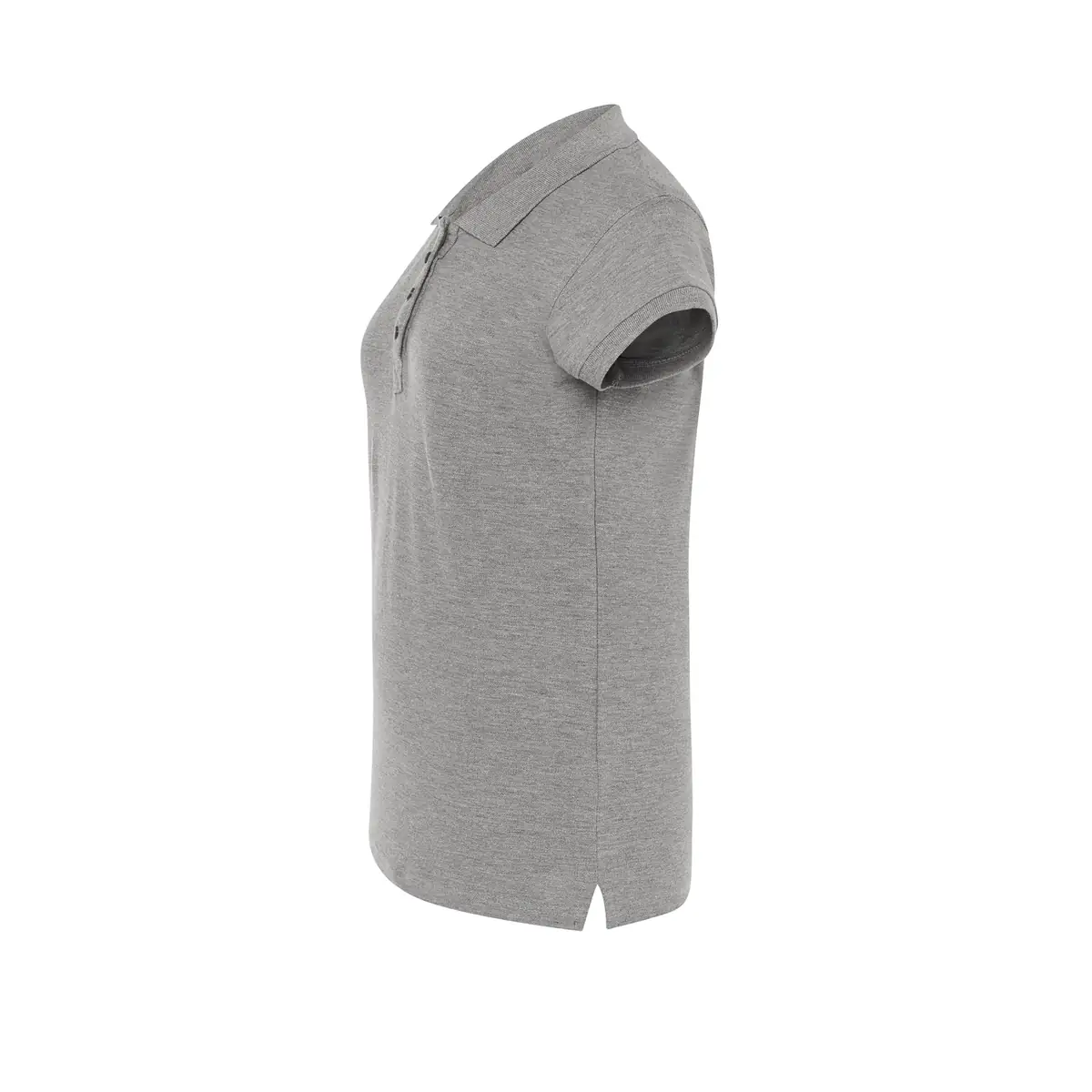Polo piqué mujer manga corta JHK POPL200 36 Polo JHK POPL200 en gris vigoré, vista lateral
