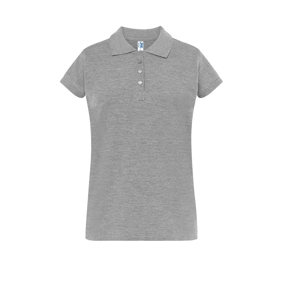 Polo piqué mujer manga corta JHK POPL200 35 Polo JHK POPL200 en gris vigoré, vista frontal