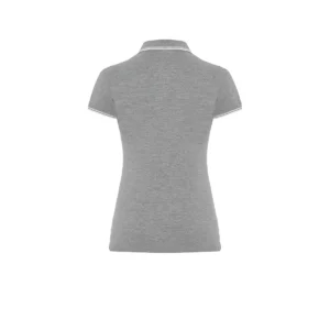 Polo JHK POPL200 en gris vigoré y blanco, vista trasera