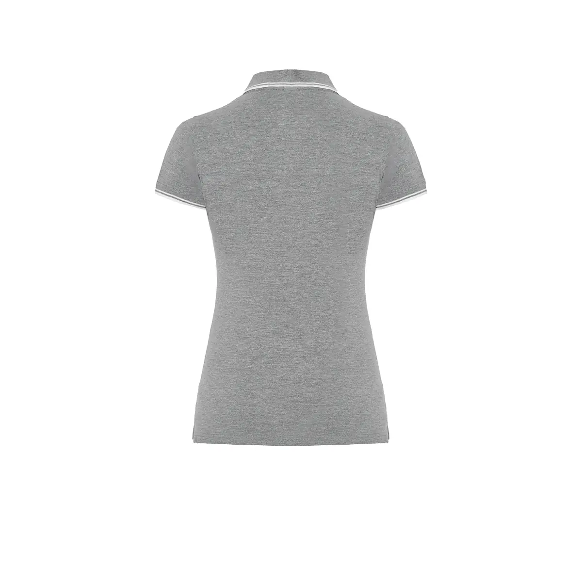Polo piqué mujer manga corta JHK POPL200 40 Polo JHK POPL200 en gris vigoré y blanco, vista trasera
