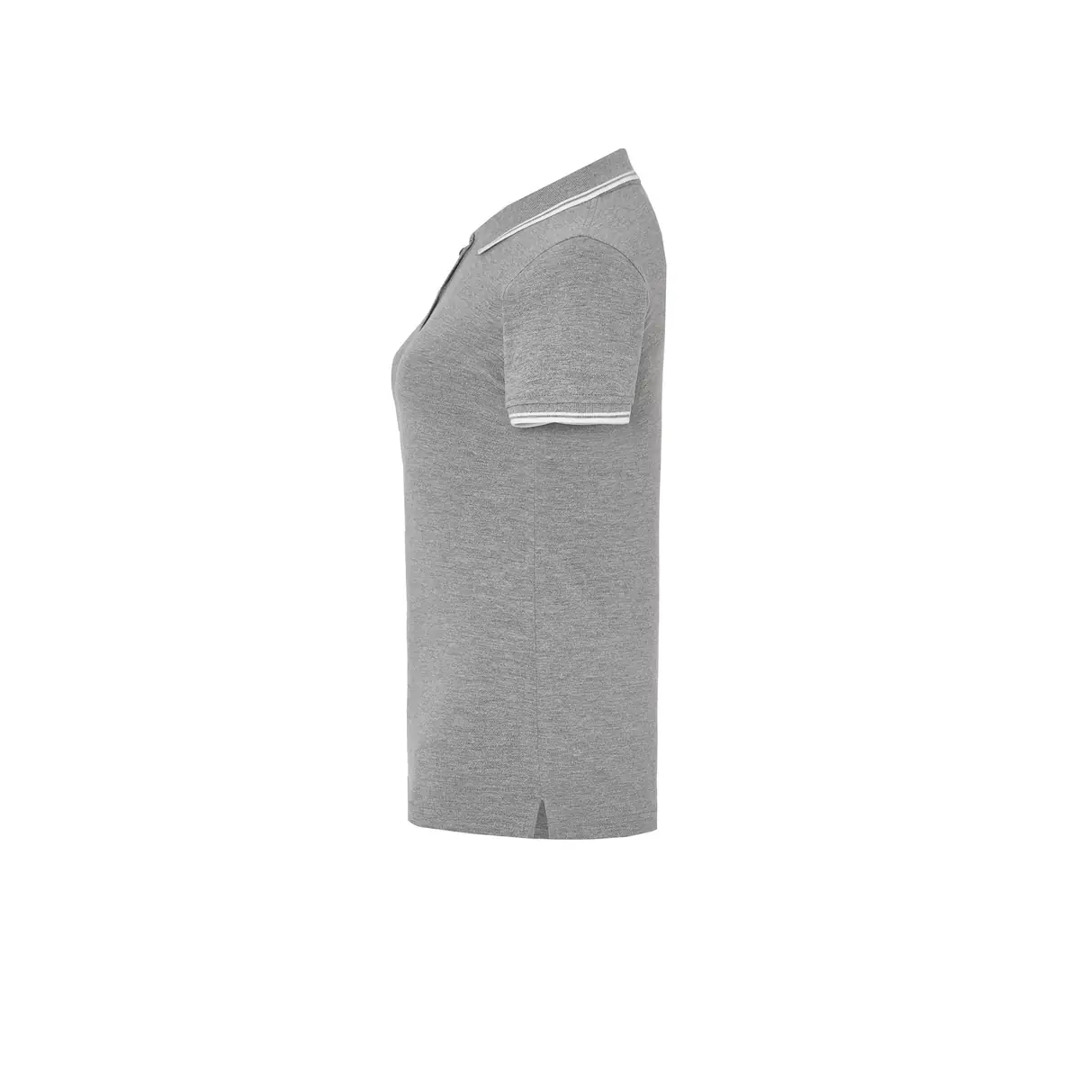 Polo piqué mujer manga corta JHK POPL200 39 Polo JHK POPL200 en gris vigoré y blanco, vista lateral